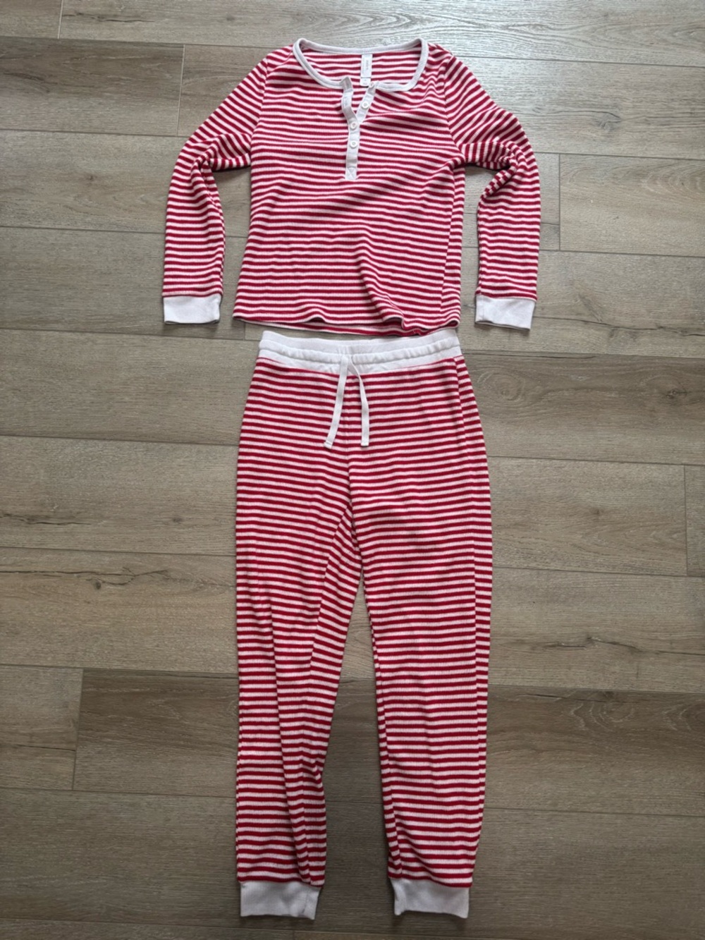 Auden Red & White Stripe Long Sleeve Pajama Set